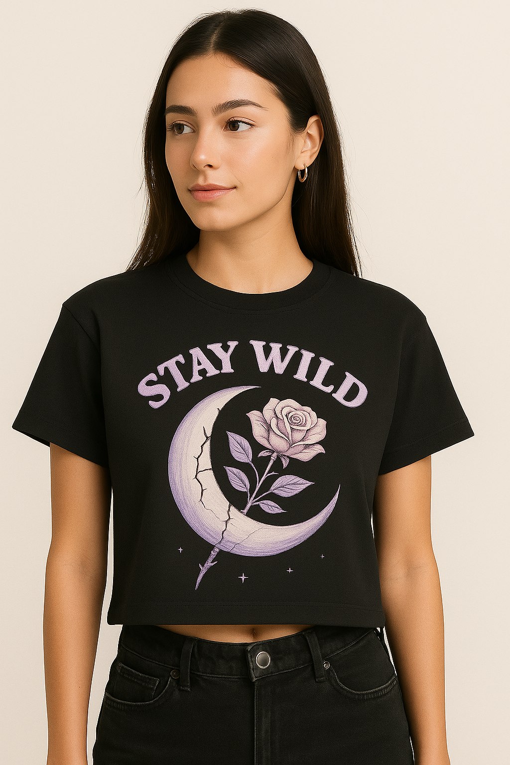 Stay Wild – Lunar Rebellion Crop Tee